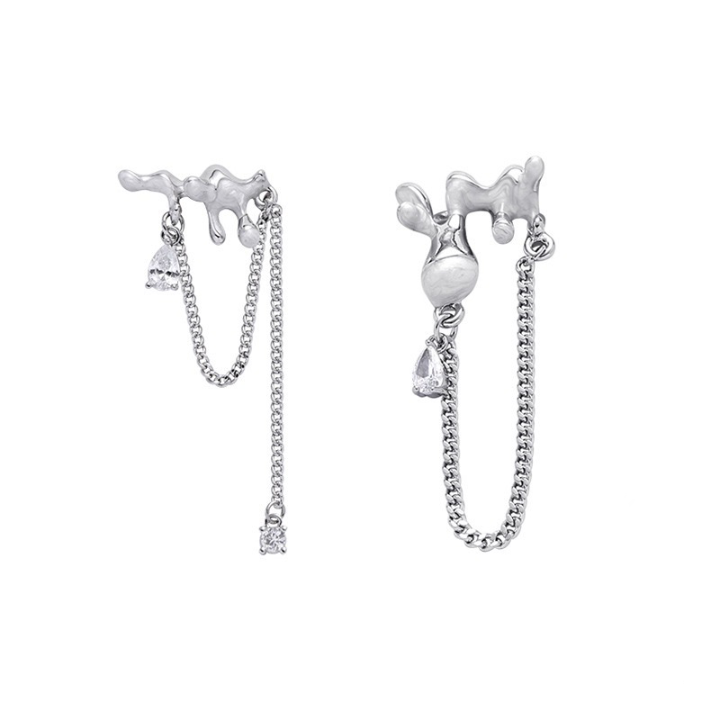 Water Drop Asymmetric earring clips