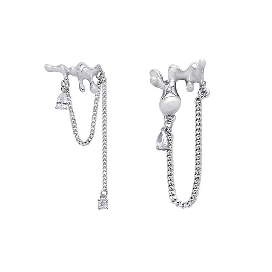 Water Drop Asymmetric earring clips