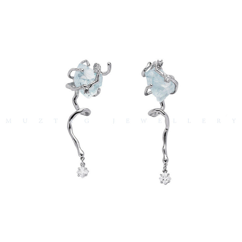 Blue Glacier-icestone Earrings